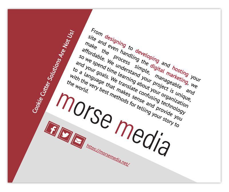 The business card microsite for Morse Media itself